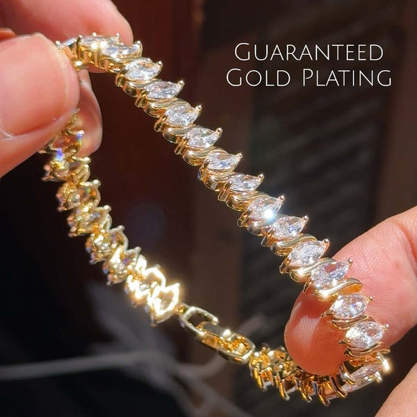 Dubai 24K Gold Plated Cz Bracelet
