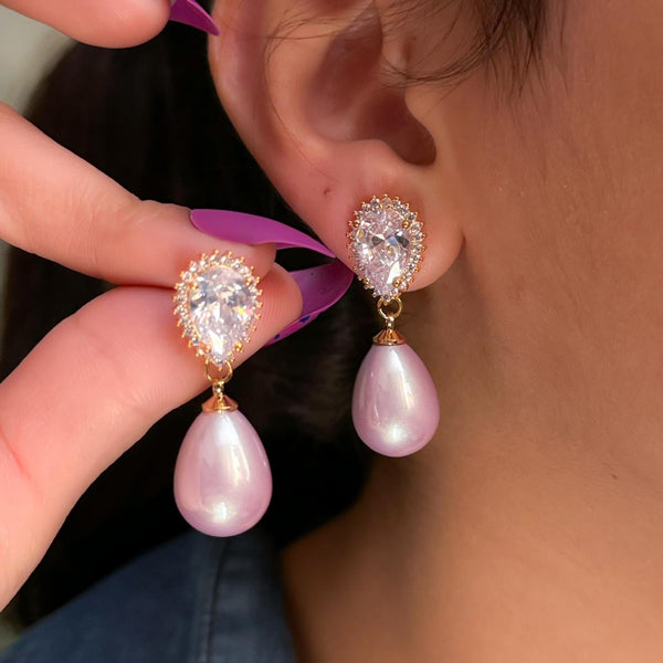 Pearl Cz Earrings