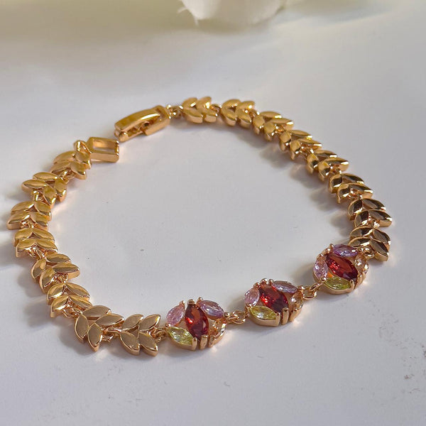 Gold Cz Cube Bracelet