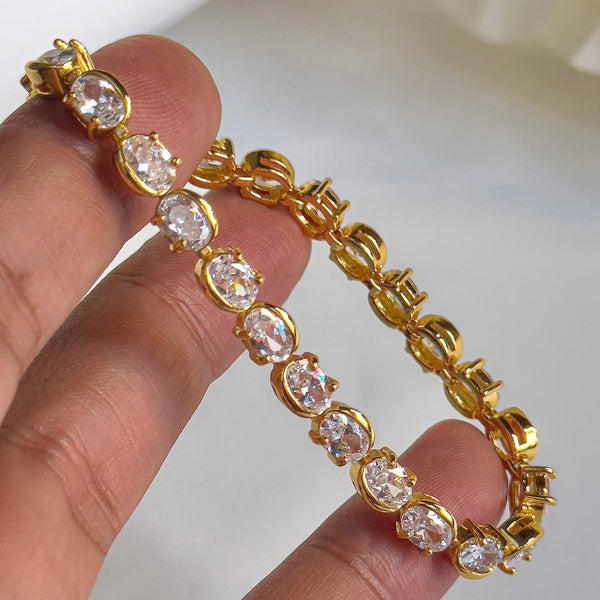 Gold Cz Diamond Cut Bracelet